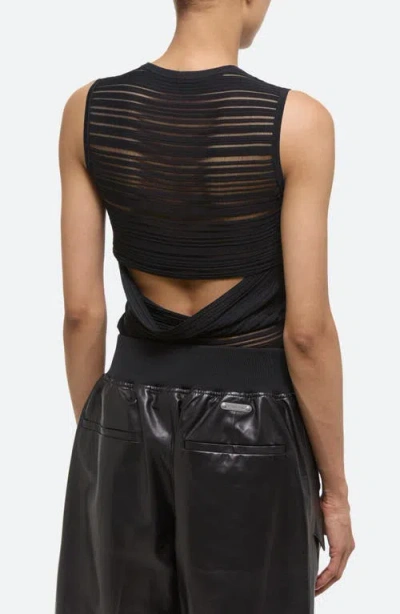 Helmut Lang Open Back Semisheer Sleeveless Sweater In Black