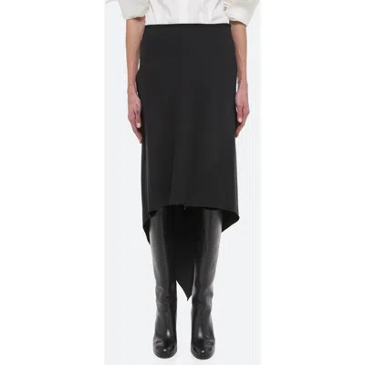 Helmut Lang Scarf Hem Virgin Wool Maxi Skirt
