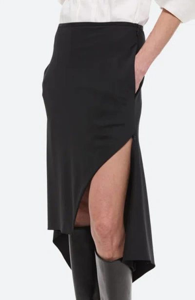 Helmut Lang Scarf Hem Virgin Wool Maxi Skirt