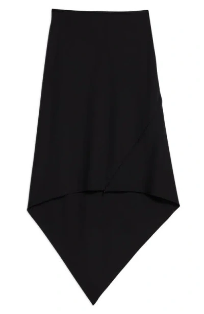 Helmut Lang Scarf Hem Virgin Wool Maxi Skirt