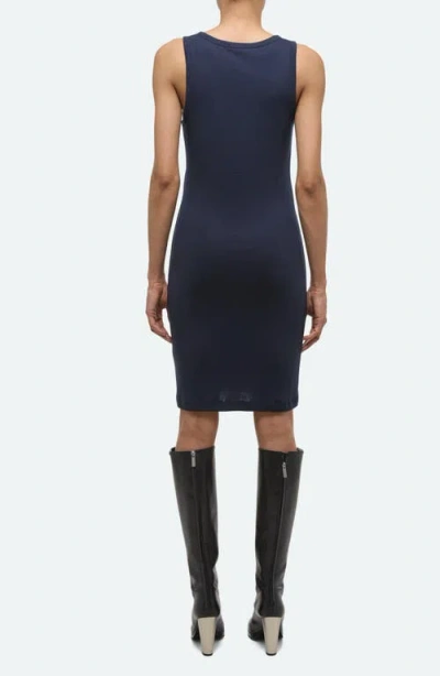 Helmut Lang Soft Ribbed Tank Dress In Blue