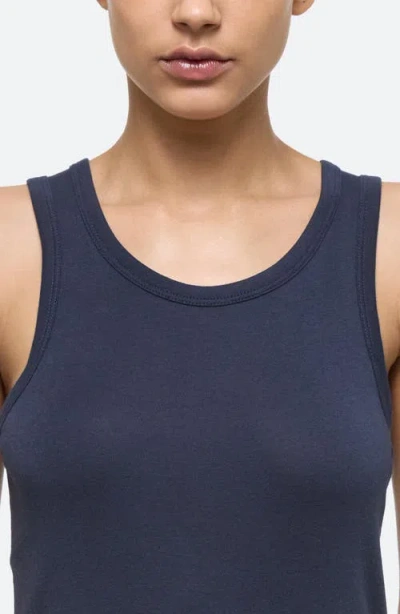 Helmut Lang Soft Ribbed Tank Dress In Blue