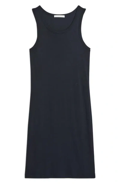 Helmut Lang Soft Ribbed Tank Dress In Blue