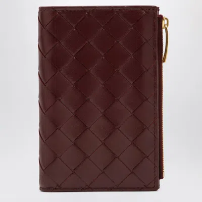 Bottega Veneta Medium Barolo Colored Bi-fold Wallet In Intrecciato