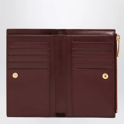 Bottega Veneta Medium Barolo Colored Bi-fold Wallet In Intrecciato