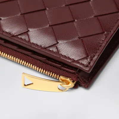 Bottega Veneta Medium Barolo Colored Bi-fold Wallet In Intrecciato