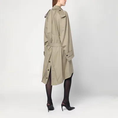 Balenciaga Beige Double-breasted Cotton Trench Coat In Neutral