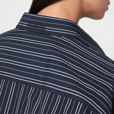 Balenciaga Navy Blue Striped Cotton Shirt
