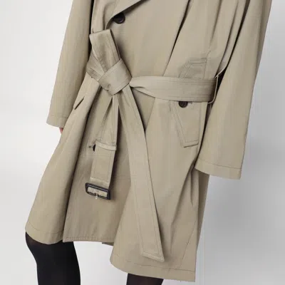 Balenciaga Beige Double-breasted Cotton Trench Coat In Neutral
