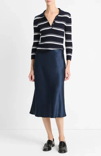 Vince Cashmere & Mulberry Silk-blend Stripe Polo