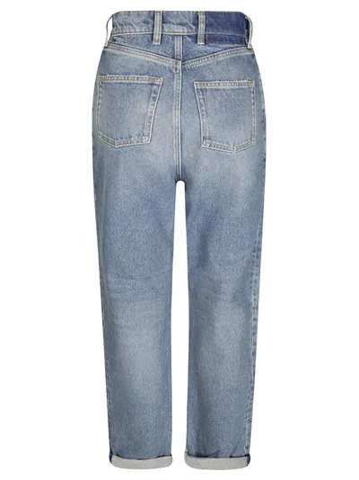Golden Goose High-waisted Stone-washed Denim Jeans With Rolled Cuffs In Blue