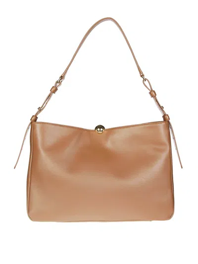 Furla Soft Structured Brown Shoulder Bag