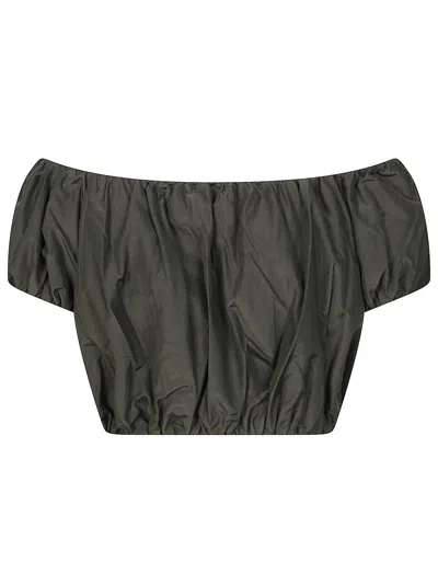 The Andamane Cropped Off-the-shoulder Top With Puff Sleeves