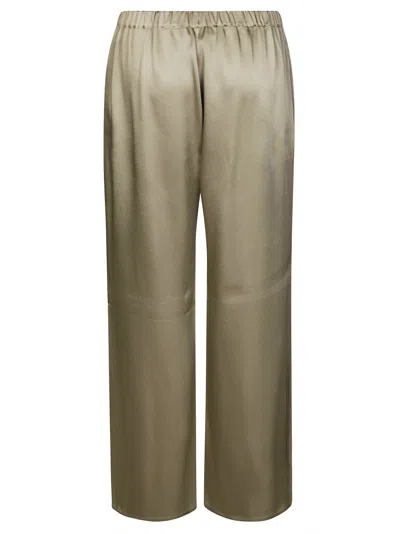 Antonelli Wide-leg Pants With Elastic Waistband In Green