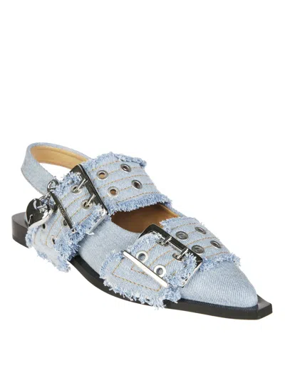 Ganni Charms Denim Ballerina