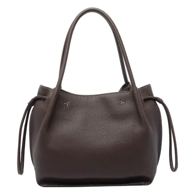 Tod's Brown Shoulder Bag With Two Top Handles And Drawstring Closure In Brown