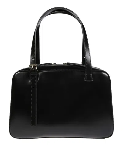 Apc A.p.c. Structured Black Handbag With Glossy Finish
