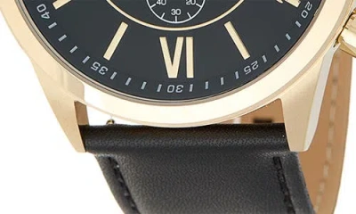 Fossil Flynn Chronograph Leather Strap Watch, 48mm