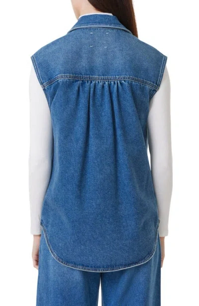 Habitual Curved Hem Denim Vest