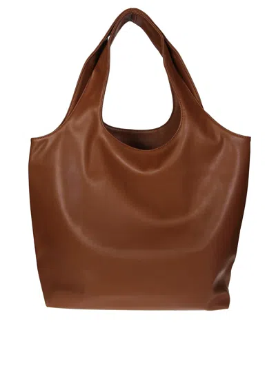 Apc A.p.c. Ninon Brown Tote With Bold Front Lettering