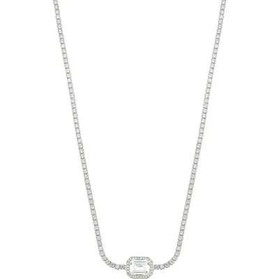 Chloe & Madison Chloe And Madison Sterling Silver Cubic Zirconia Tennis Choker Necklace