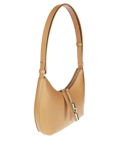 Furla Curved Leather Shoulder Bag