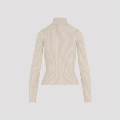 Courrèges Courreges Re Edition Ribbed Funnel Neck Sweater In Neutral