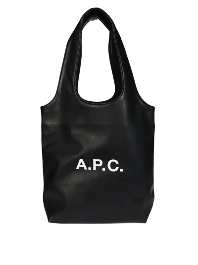 Apc A.p.c. Black Small Tote With Rounded Handle