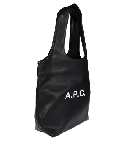 Apc A.p.c. Black Small Tote With Rounded Handle