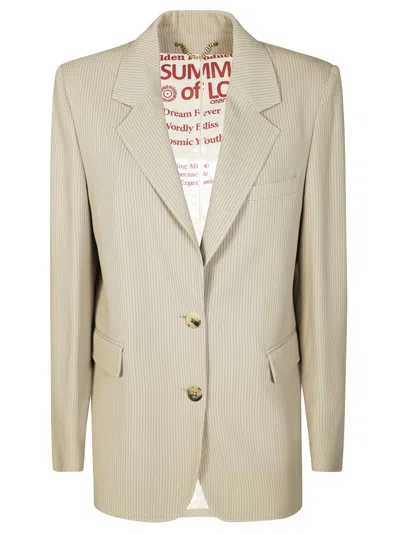 Golden Goose Pinstripe Oversized Blazer With Notched Lapel