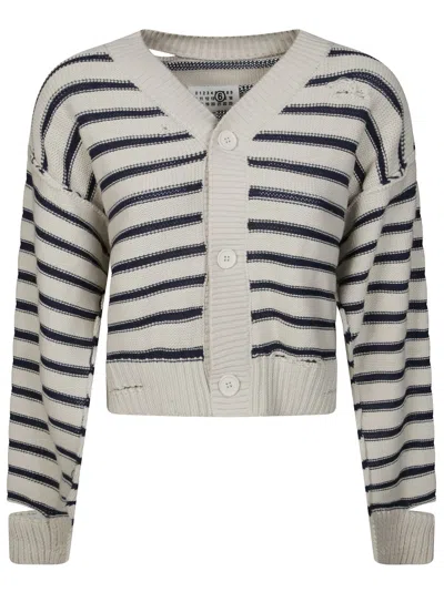 Mm6 Maison Margiela Mm6 By Maison Margiela Cropped Knit Cardigan With Button Closure In Multi