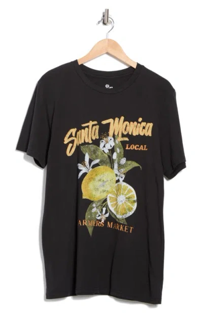 Goodie Two Sleeves Santa Monica Cotton Graphic Print T-shirt In Black