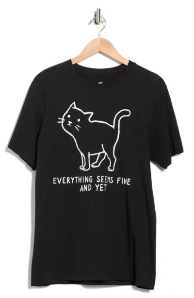 Goodie Two Sleeves Everything's Fine Cotton Graphic T-shirt In Black
