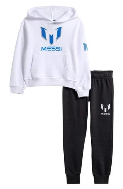 Messi Kids'  Hoodie & Joggers Set In White