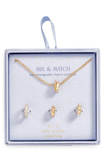 Leith Cubic Zirconia & Faux Pearl Rondelle Necklace Set