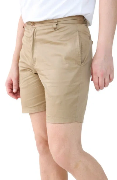 Tailorbyrd Stretch Cotton Chino Shorts In Gray
