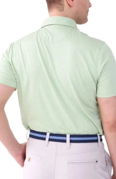 Tailorbyrd Mélange Mesh Performance Polo In Green
