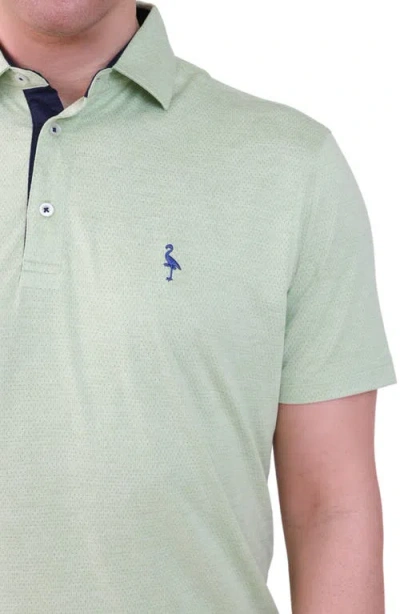 Tailorbyrd Mélange Mesh Performance Polo In Green