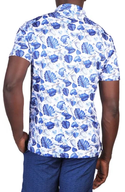 Tailorbyrd Leaves Performance Polo In Blue