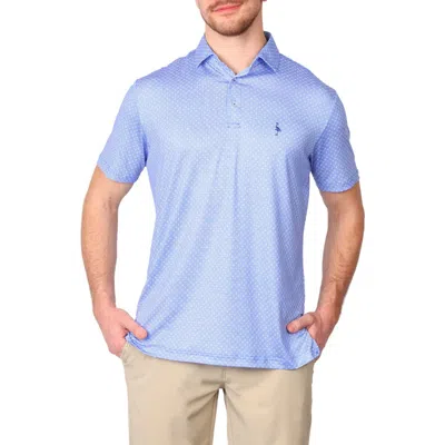 Tailorbyrd Golf Tees Print Performance Polo In Blue
