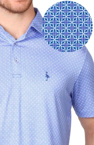Tailorbyrd Golf Tees Print Performance Polo In Blue