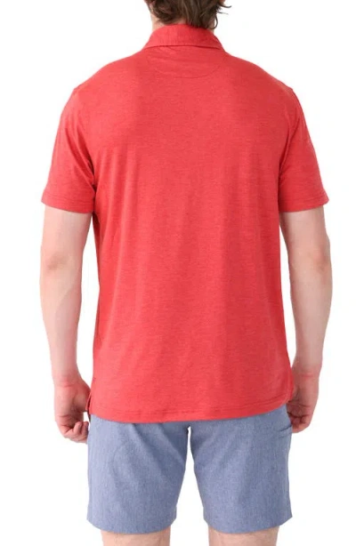 Tailorbyrd Mélange Mesh Performance Polo In Red