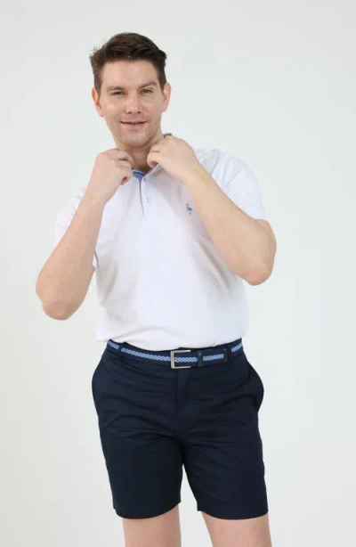 Tailorbyrd Stretch Cotton Chino Shorts In Blue