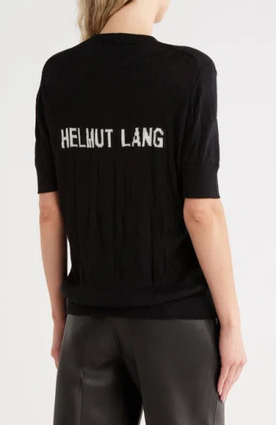 Helmut Lang Crush Short Sleeve Wool Blend Sweater