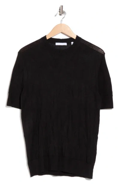 Helmut Lang Crush Short Sleeve Wool Blend Sweater
