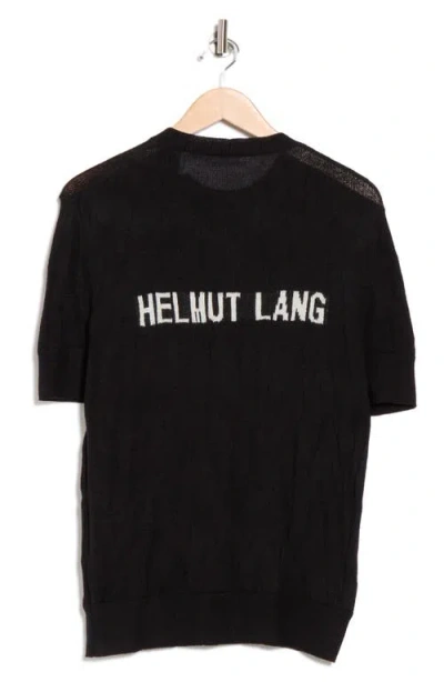 Helmut Lang Crush Short Sleeve Wool Blend Sweater