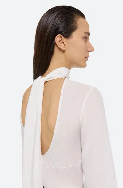 Helmut Lang Silk Long Sleeve Top With Scarf