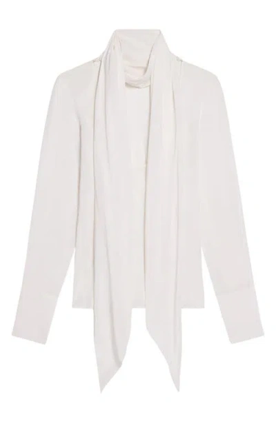 Helmut Lang Silk Long Sleeve Top With Scarf