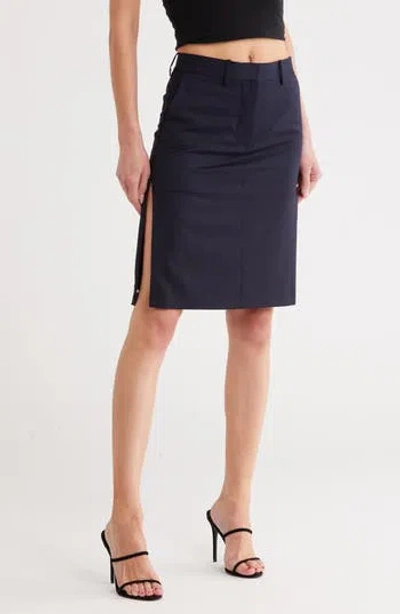 Helmut Lang Virgin Wool Zip Pencil Skirt
