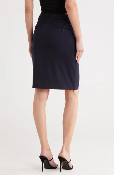 Helmut Lang Virgin Wool Zip Pencil Skirt